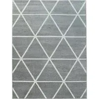 Bella Rug with Geometric Pattern - Grey