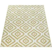 Bella Rug with Zigzag Diamond Pattern - Yellow