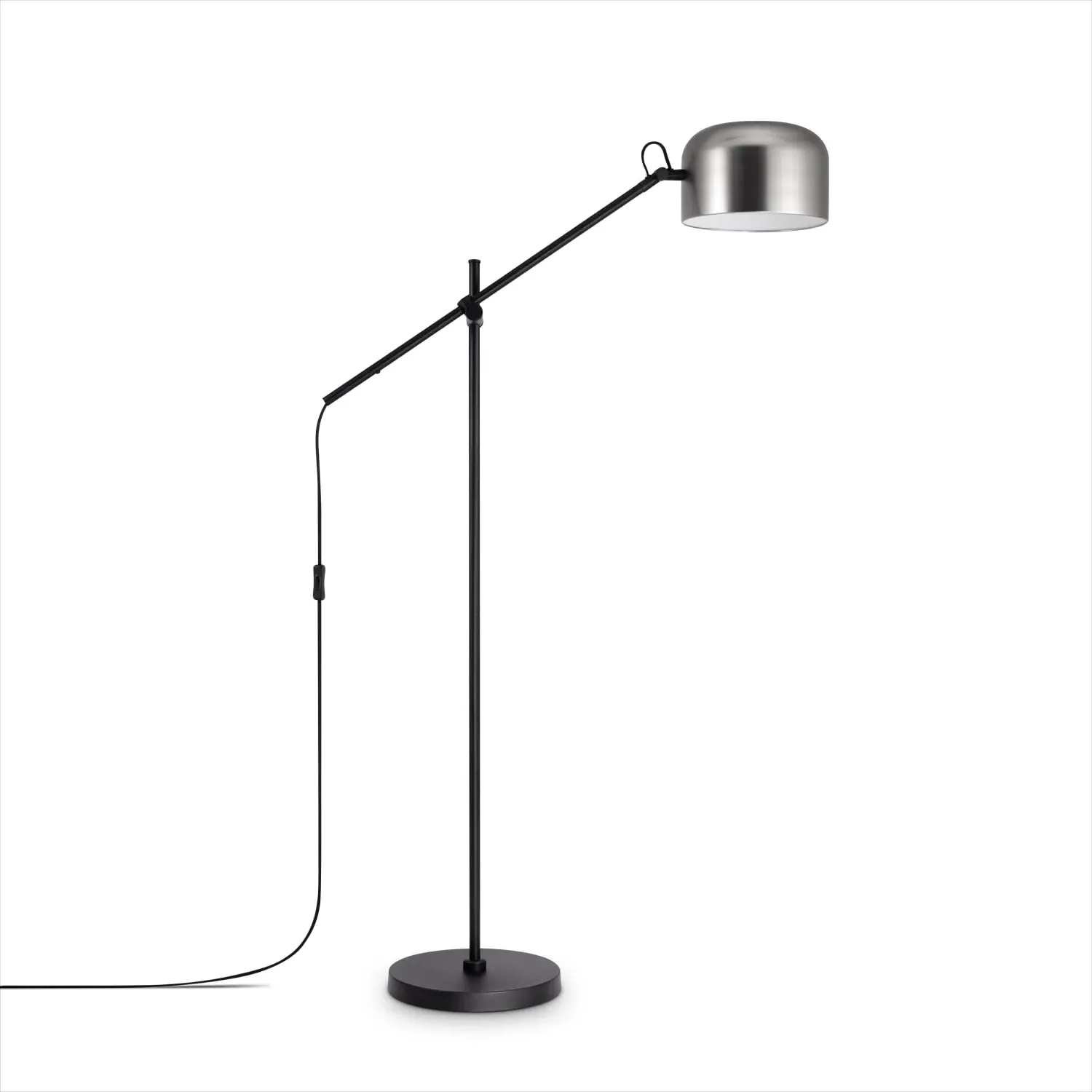 Bovel Floor Lamp with Cable Switch - Nickel, Steel