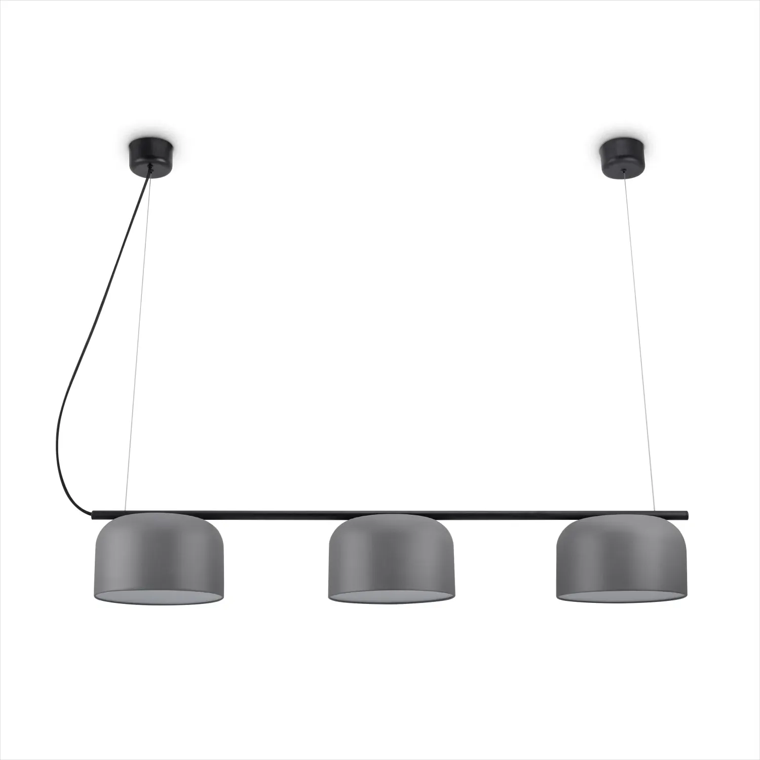 Bovel Pendant Light with 3 Sockets - Grey, Steel