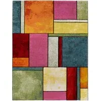 Bravo Geometric Rug with Handcrafted Contours - Multicolored