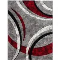 Bravo Rug with Hand-Cut Contours - Red