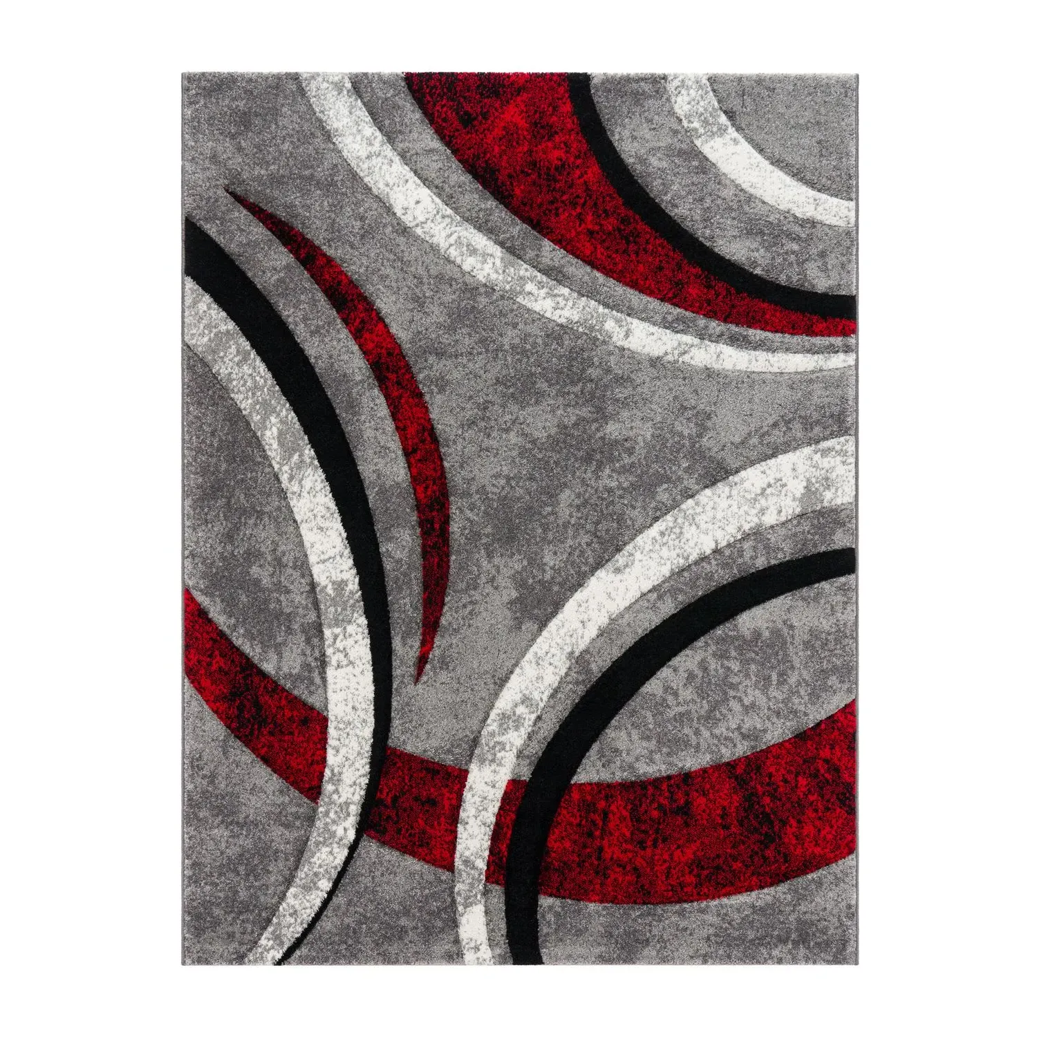 Bravo Rug with Hand-Cut Contours - Red