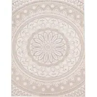 Breezy Round Indoor Outdoor Rug - Beige