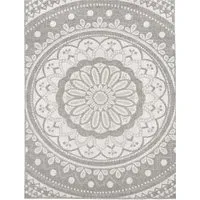 Breezy Round Indoor Outdoor Rug - Grey