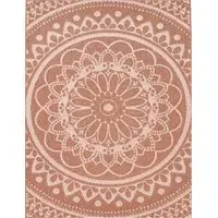 Breezy Round Indoor Outdoor Rug - Orange