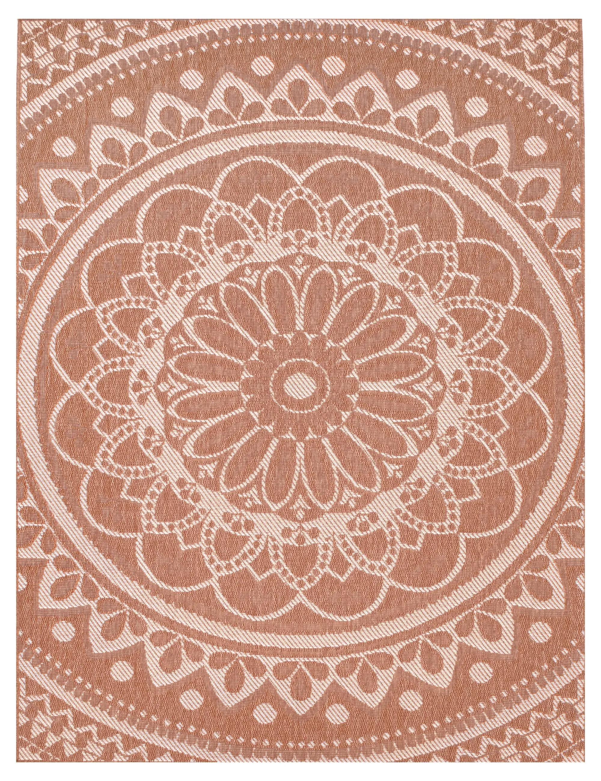 Breezy Round Indoor Outdoor Rug - Orange