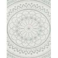 Breezy Round Indoor Outdoor Rug - Turquoise