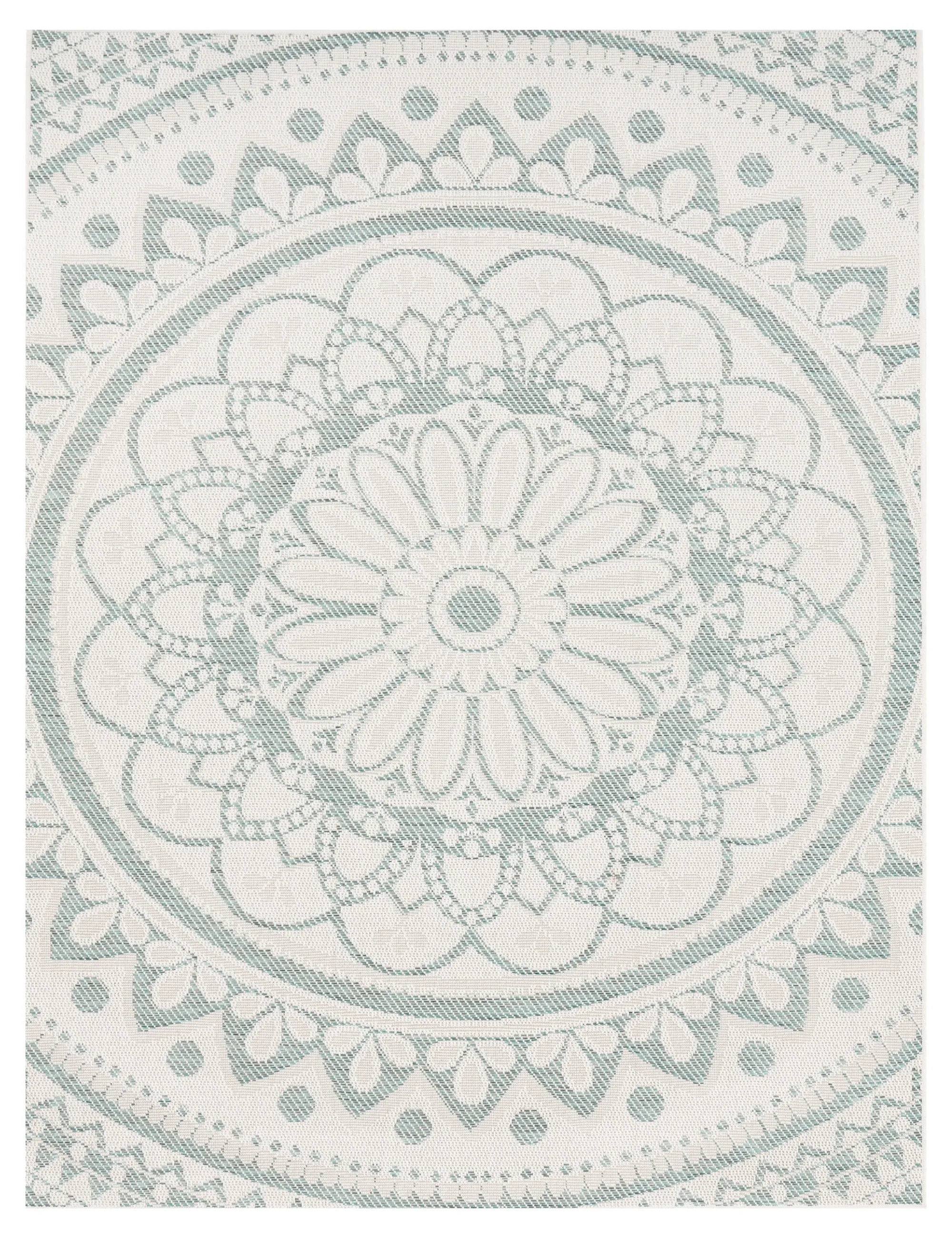 Breezy Round Indoor Outdoor Rug - Turquoise