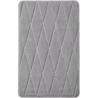 Colby Checkered Bath Mat - Grey