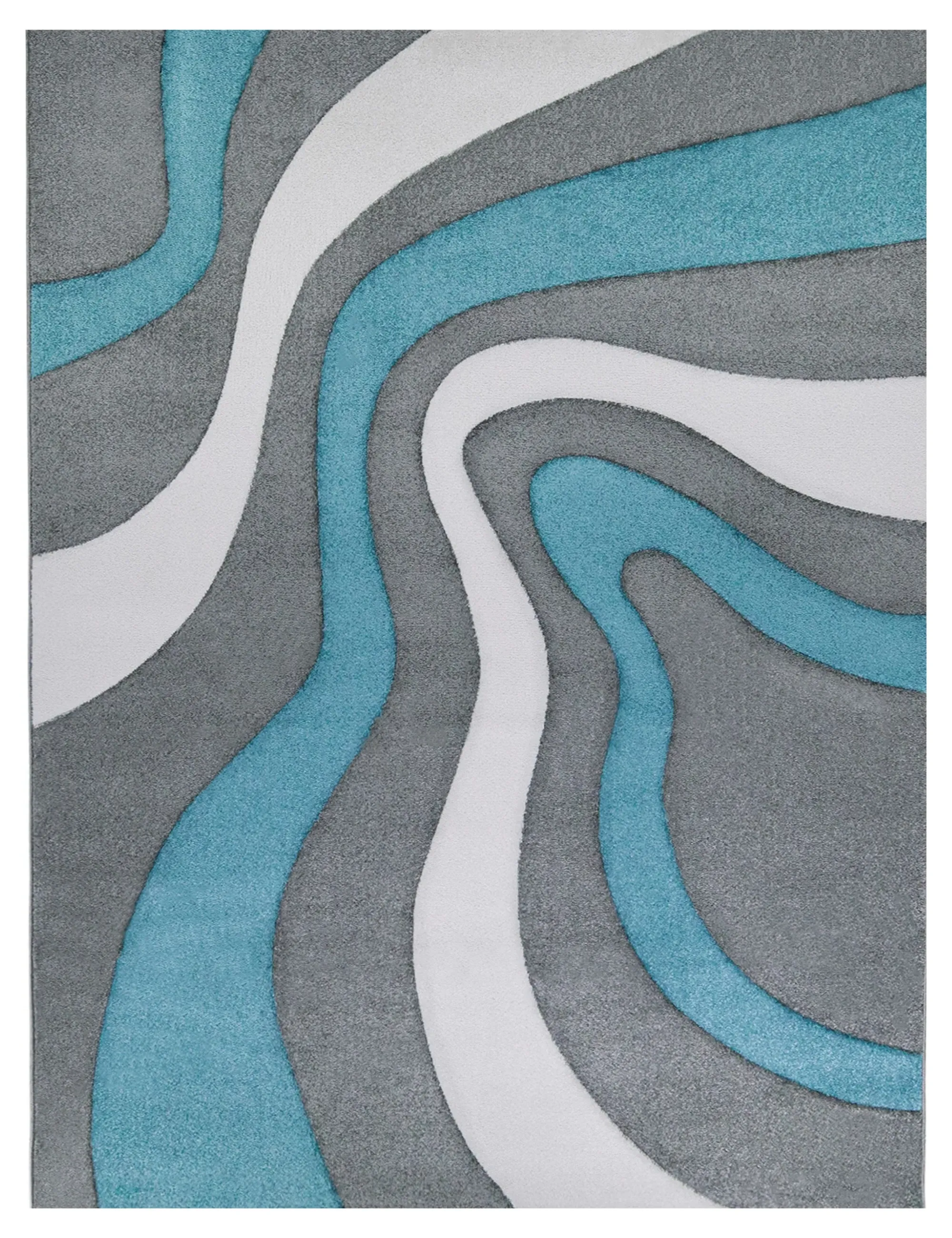 Diamora Rug with Contour Cut - Turquoise product