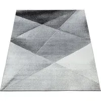 Echo Geometric Rug - Grey