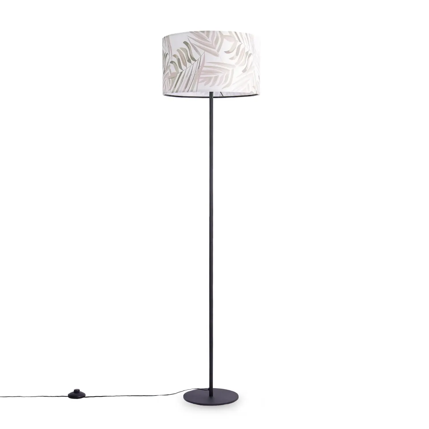 Elio Floor Lamp - Dark Green, Fabric