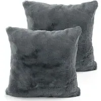 Fluffy Cushion Cover - Anthracite, Polyester