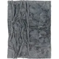 Fluffy Throw Blanket - Anthracite, Polyester