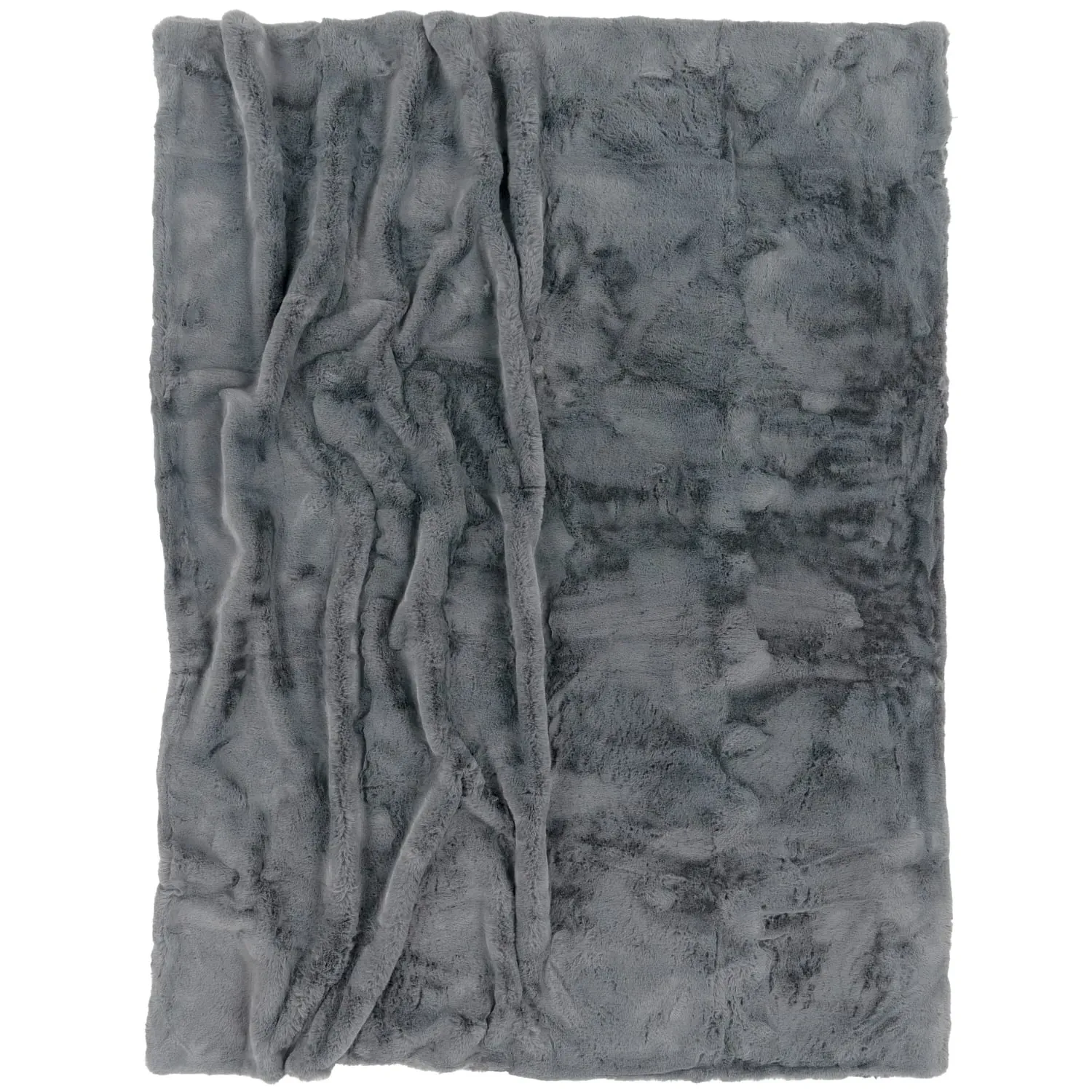 Fluffy Throw Blanket - Anthracite, Polyester