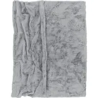 Fluffy Throw Blanket - Grey, Polyester