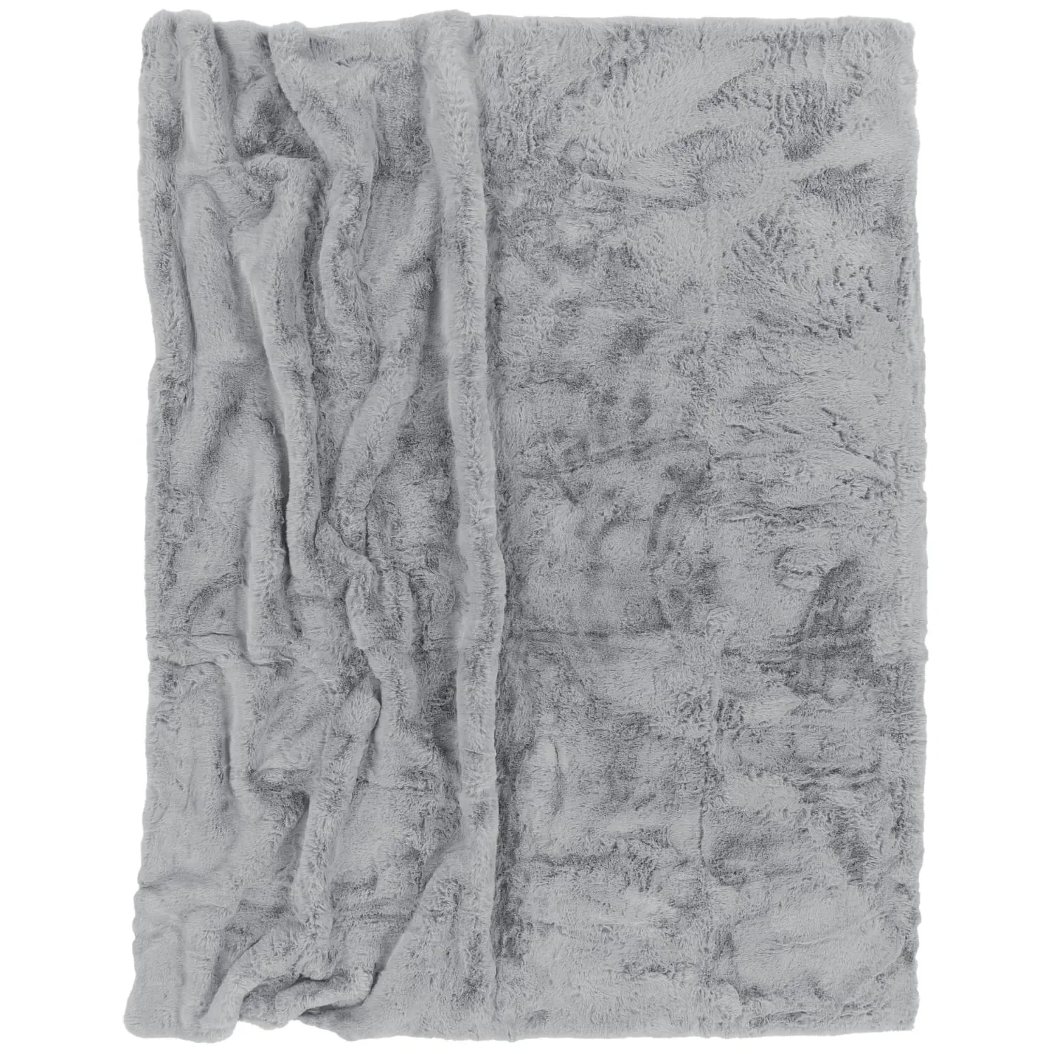 Fluffy Throw Blanket - Grey, Polyester