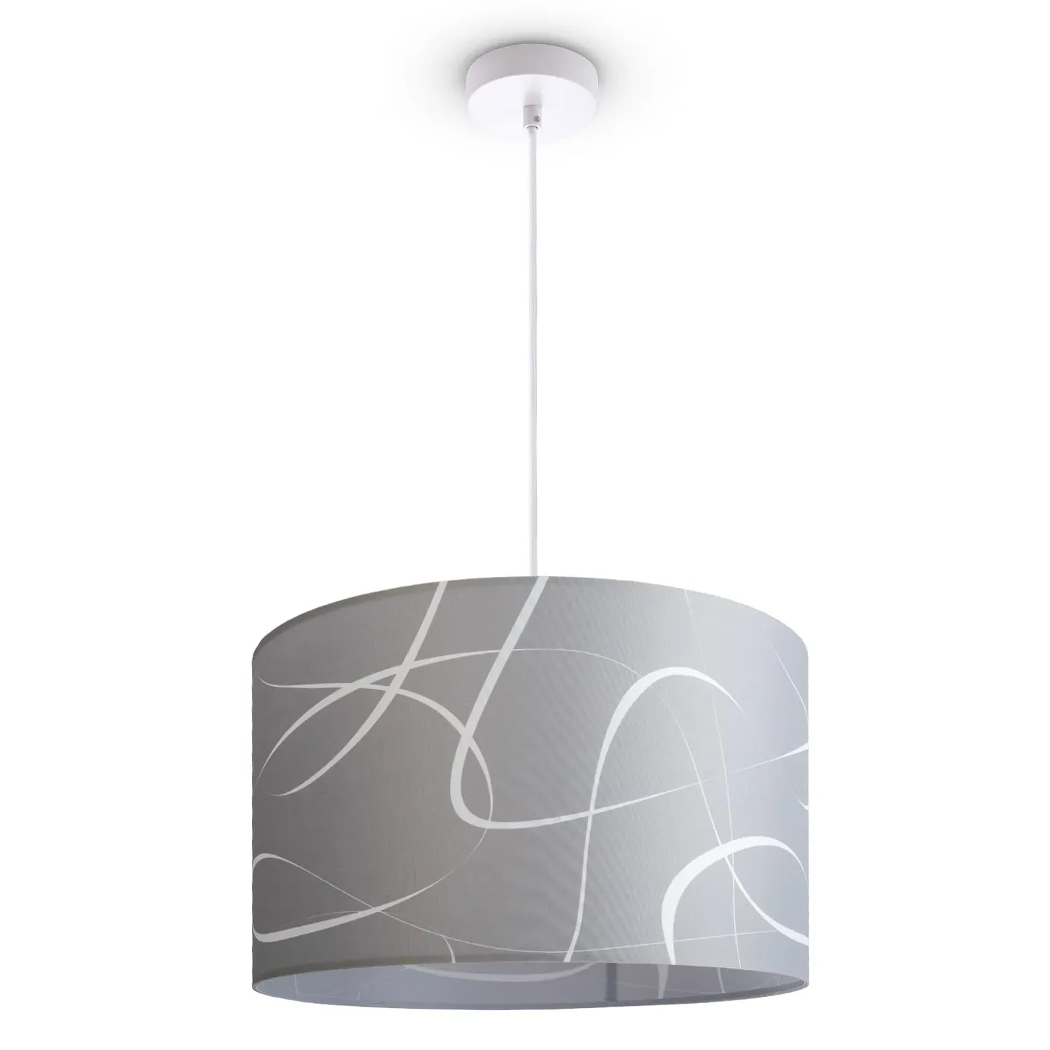 Glow Pendant Light - Light Grey, Aluminium & Fabric product