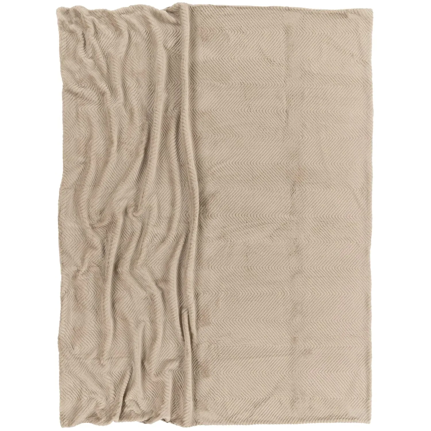 Havena Throw Blanket - Beige, Polyester
