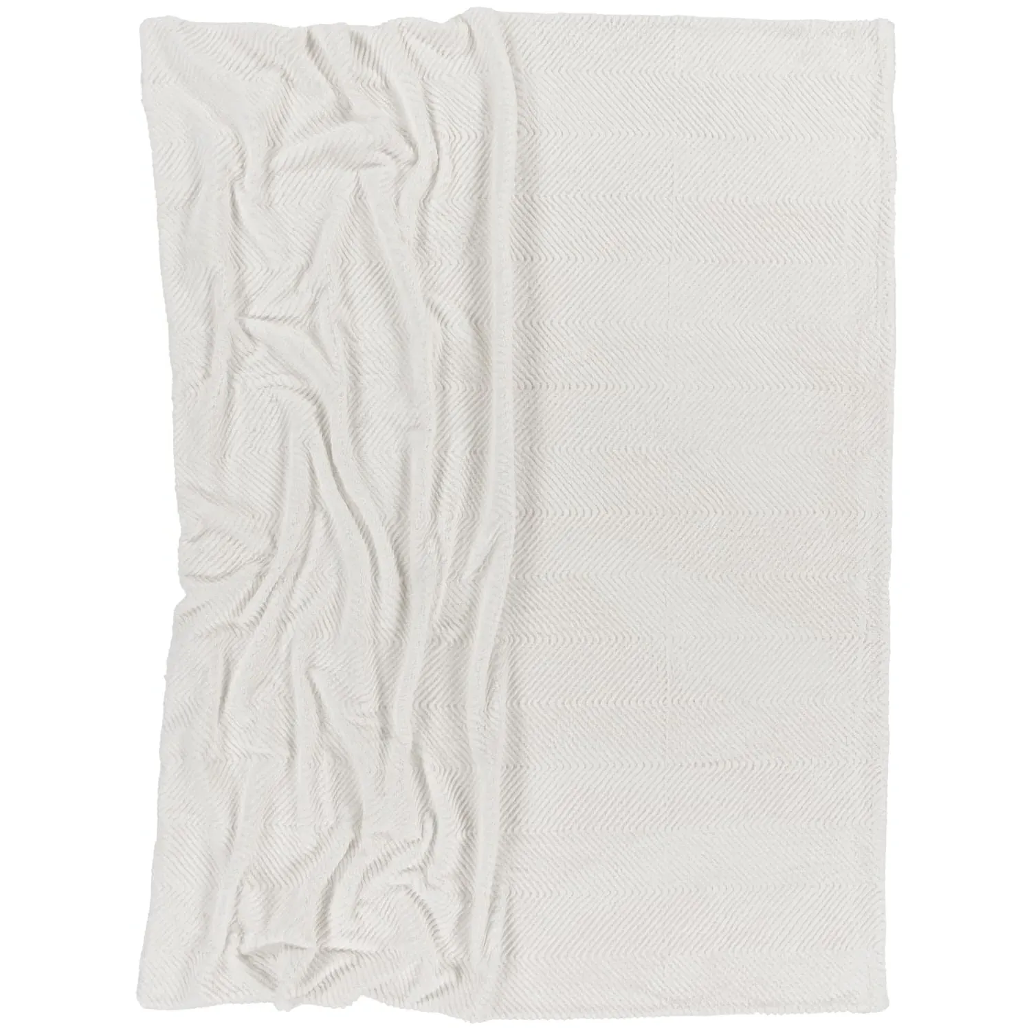 Havena Throw Blanket - Cream, Polyester