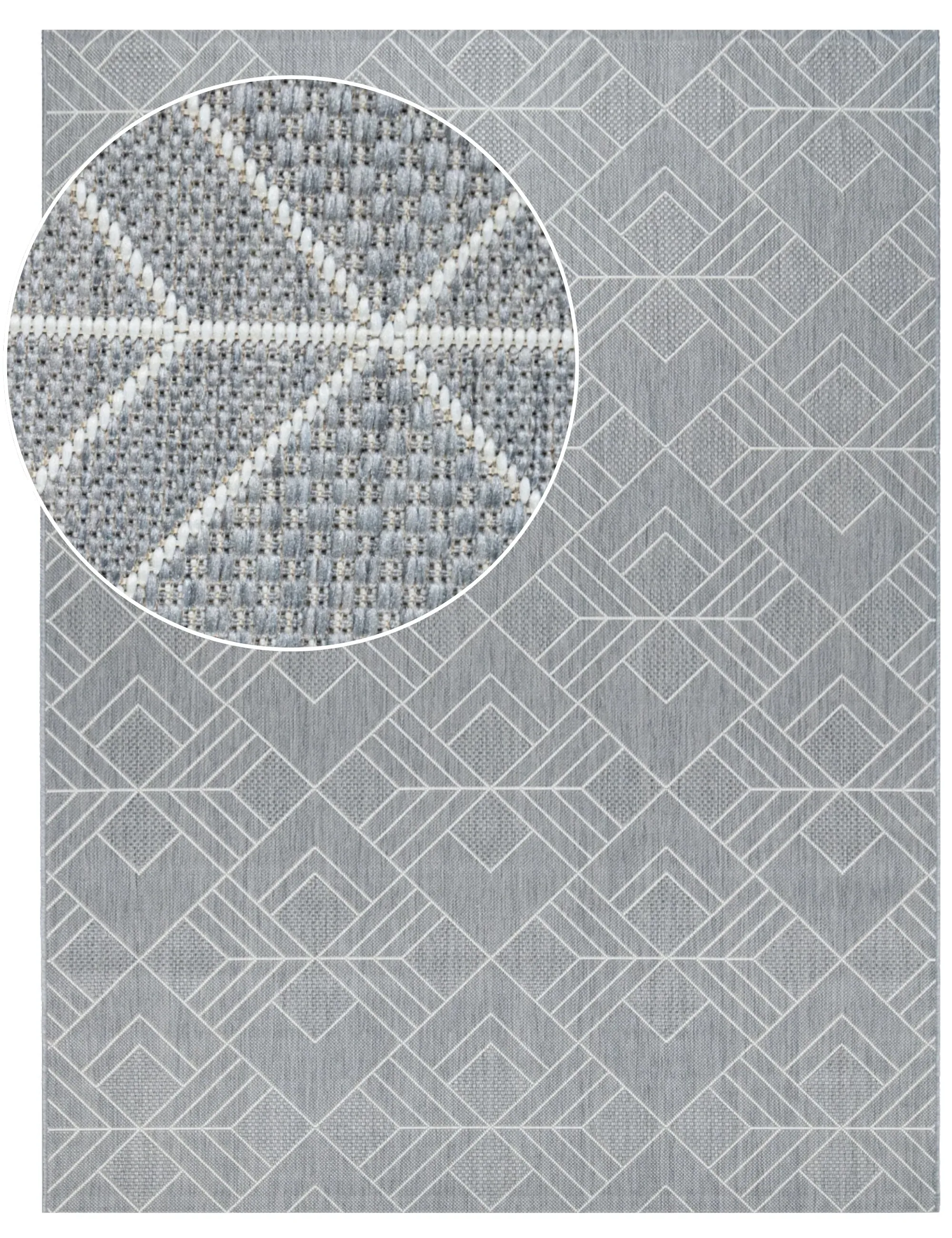 Hazel Geometric Rug - Grey