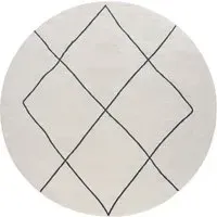 Hilal Diamond Pattern Rug - White