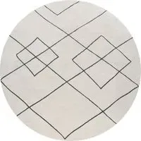 Hilal Diamond Pattern Rug - White