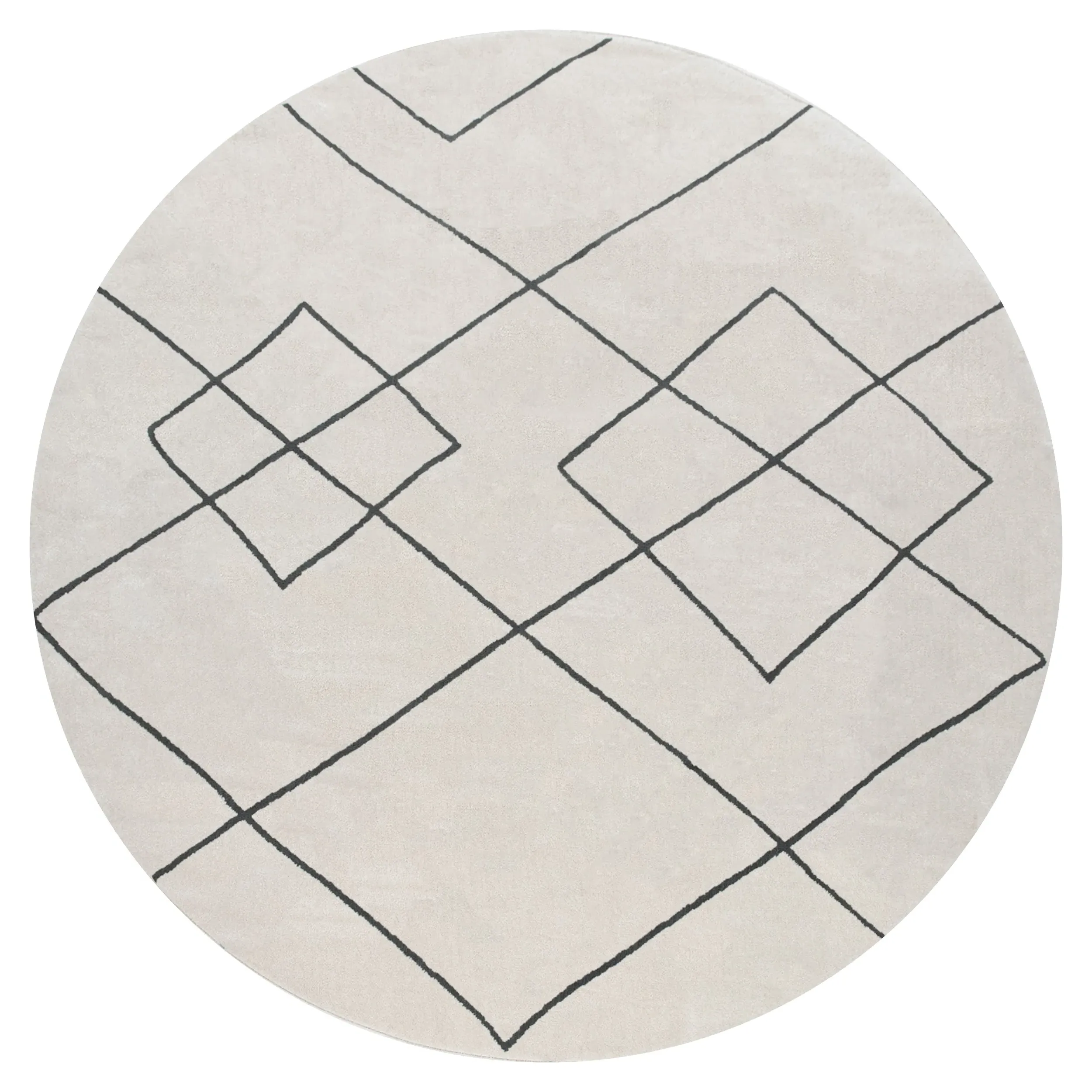 Hilal Diamond Pattern Rug - White image