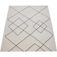 Hilal Diamond Pattern Rug - White