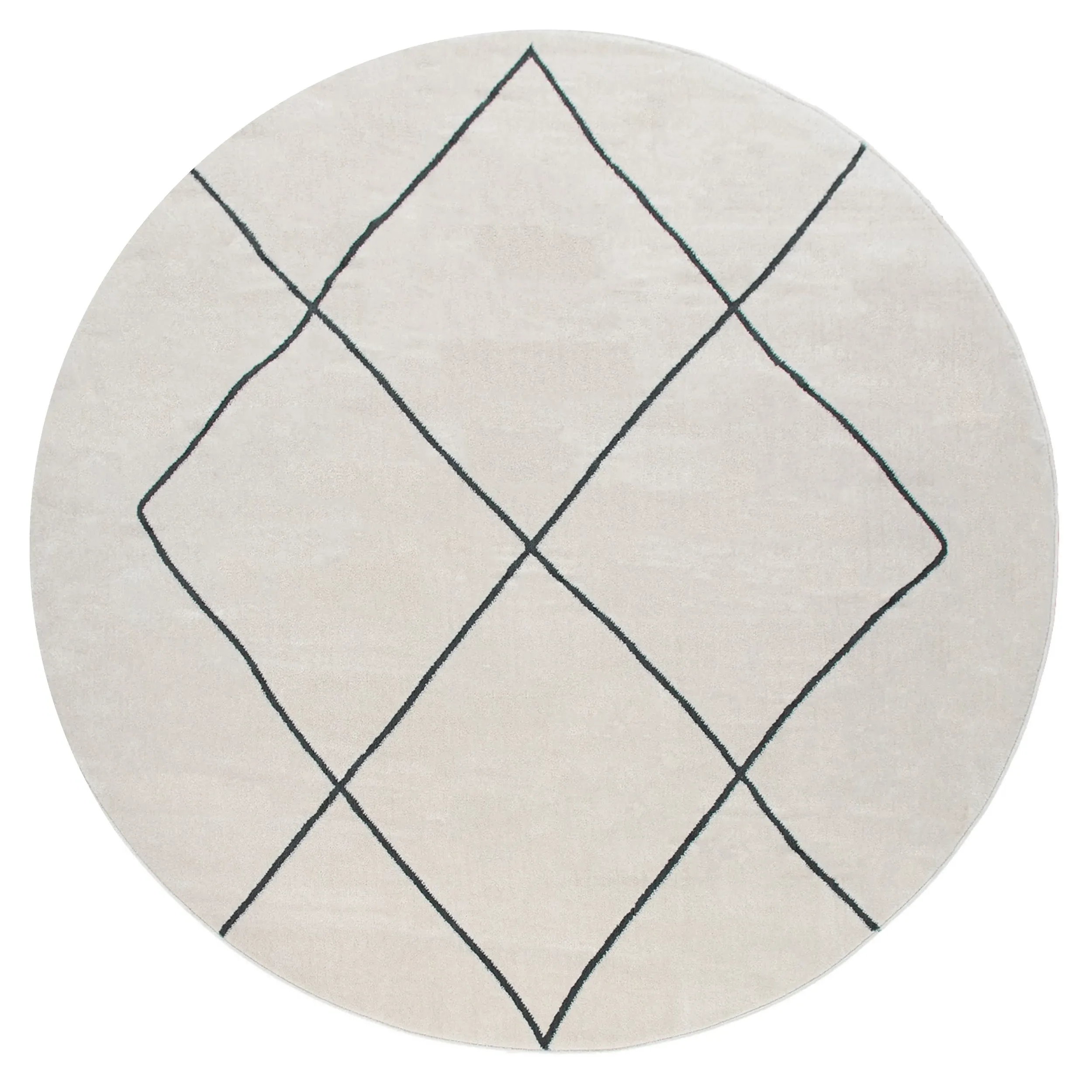 Hilal Diamond Pattern Rug - White