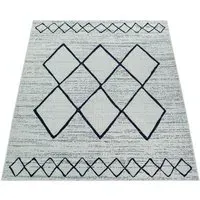 Katrina Indoor Outdoor Rug with 3D Geometric Pattern - White