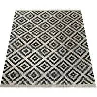 Kenolia Wool Rug - Black, White