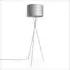 Kenza Floor Lamp - Grey, Fabric