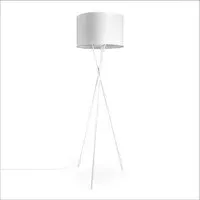 Kenza Floor Lamp - White, Fabric