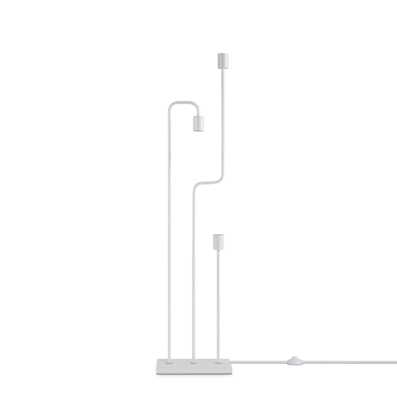 Keral Floor Lamp with 3 Sockets - White, Steel image