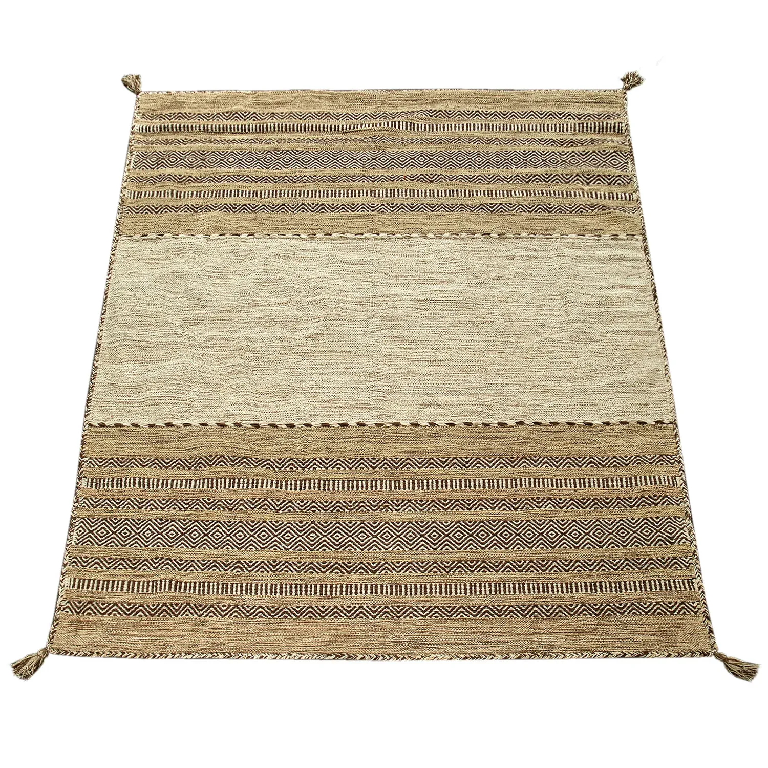 Kilian Hand-Woven Kelim Rug - Beige, Cotton product