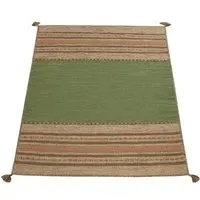Kilian Hand-Woven Rug - Green, Cotton