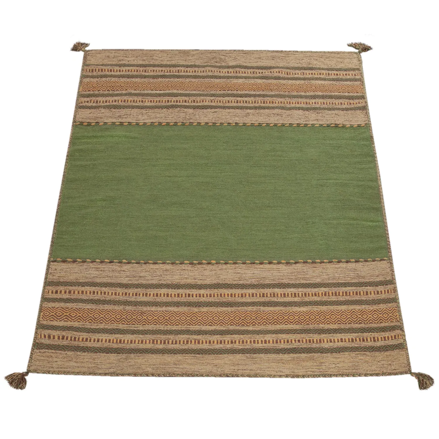 Kilian Hand-Woven Rug - Green, Cotton