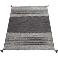 Kilian Hand-Woven Rug - Grey, Cotton