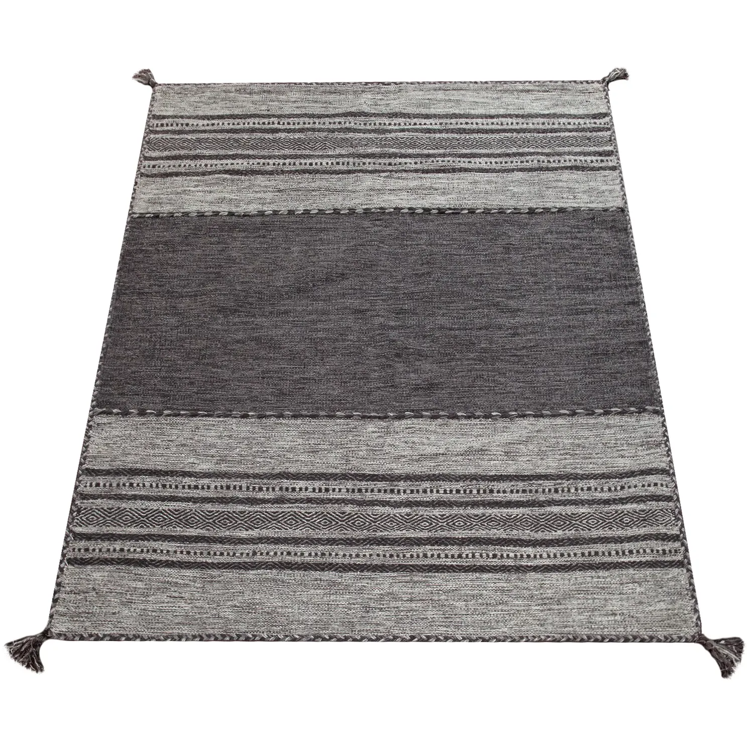 Kilian Hand-Woven Rug - Grey, Cotton
