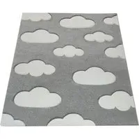 Kosmos Kids Rug with 3D Effect - Grey