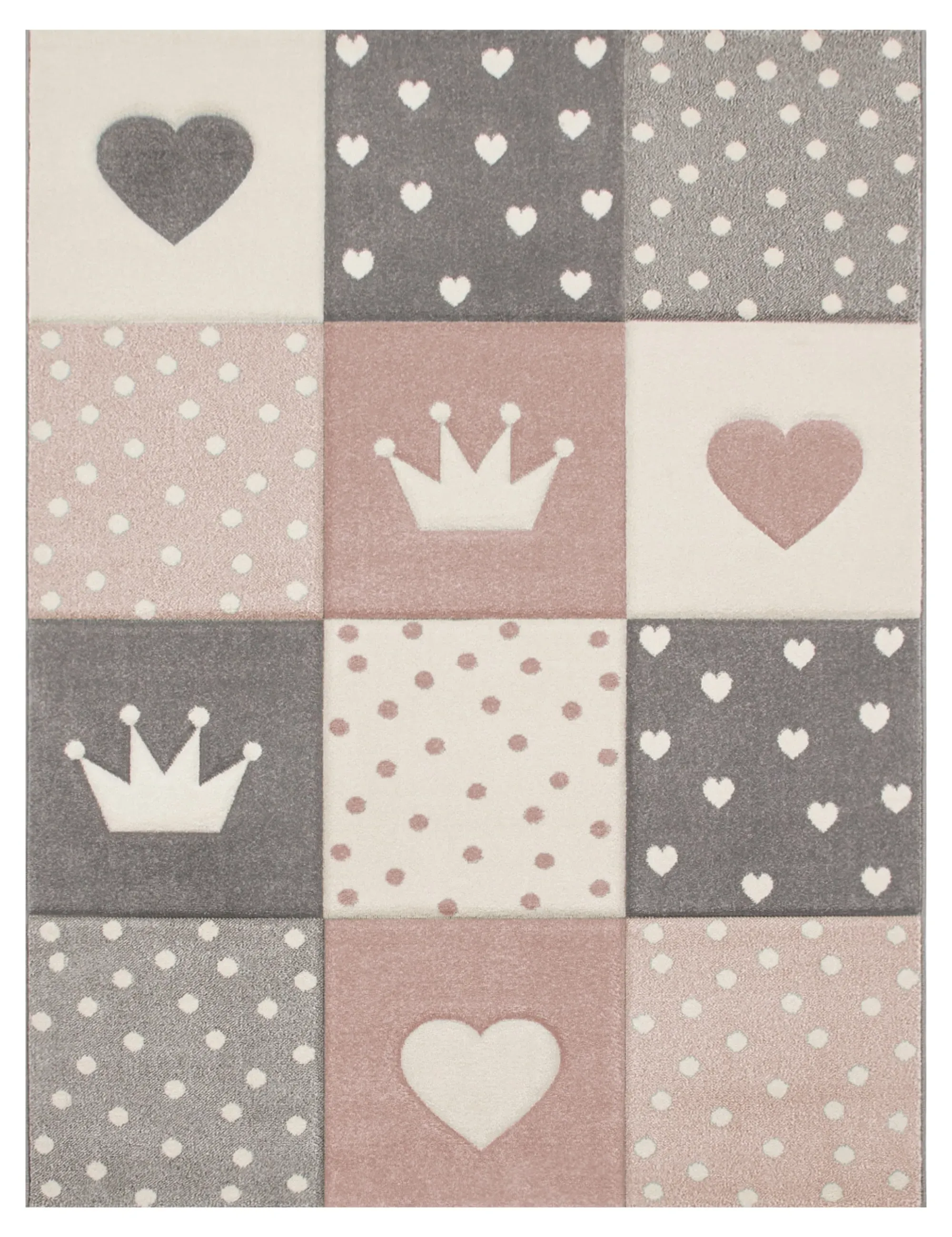 Kosmos Kids Rug with Crown and Heart Details - Pink