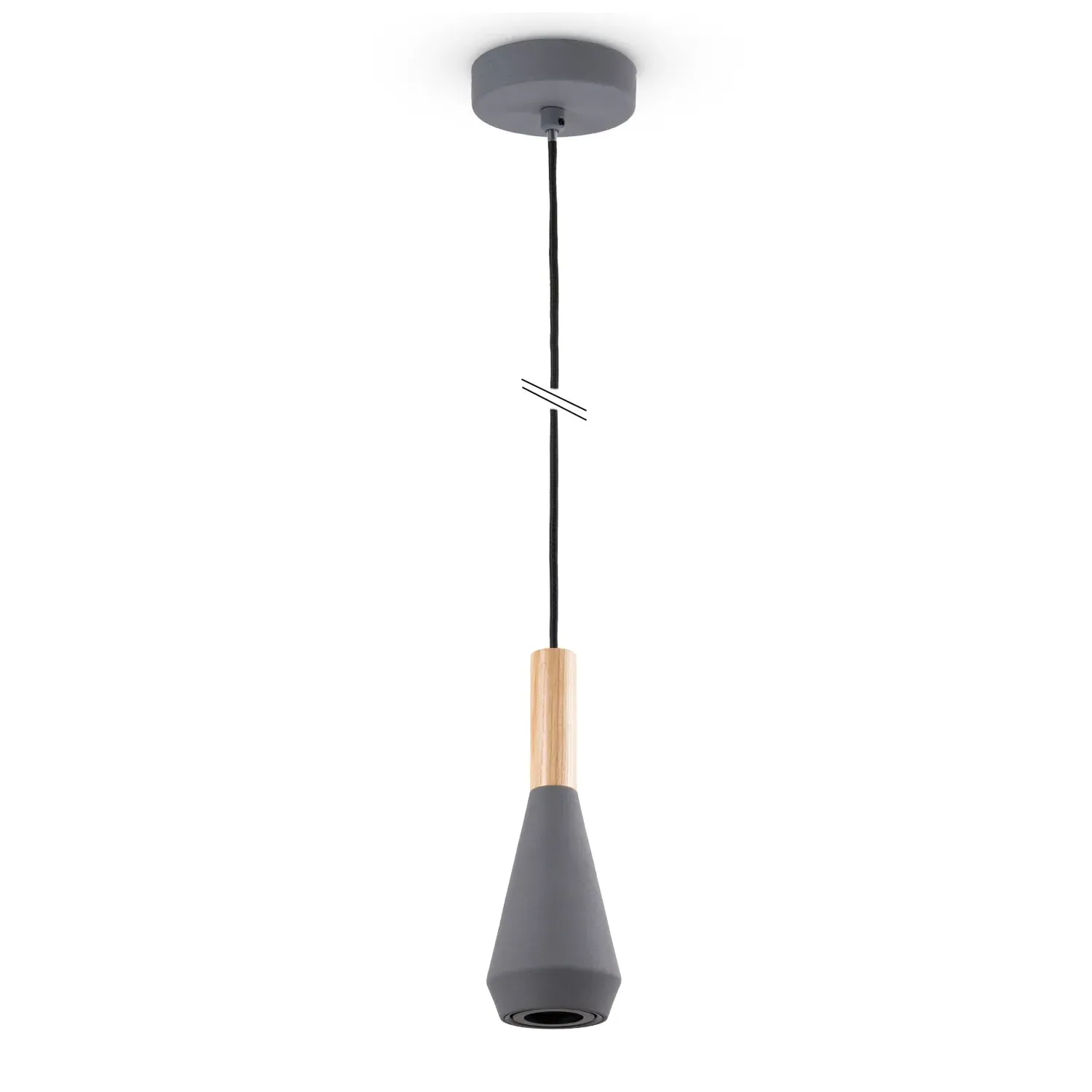 Liora Pendant Light - Grey, Steel and Wood product