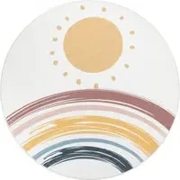Loya Round Kids Rug - White
