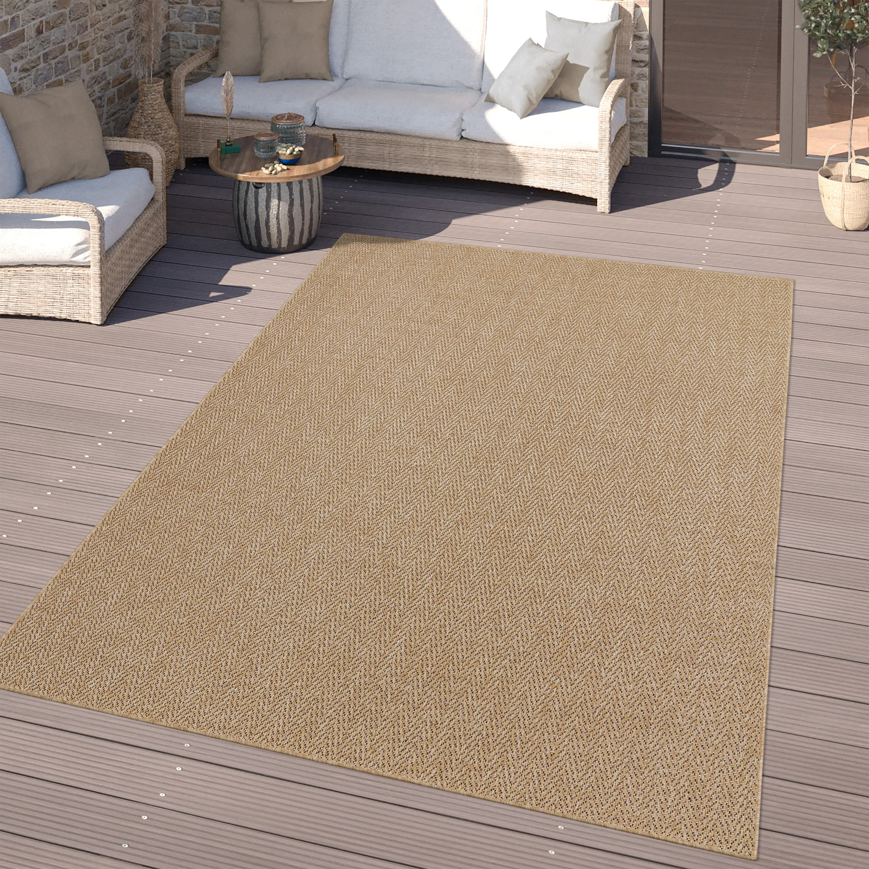 Luccara Indoor/Outdoor Herringbone Rug - Beige product