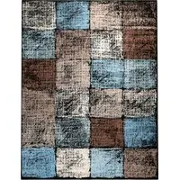 Metroplis Checkered Rug - Brown