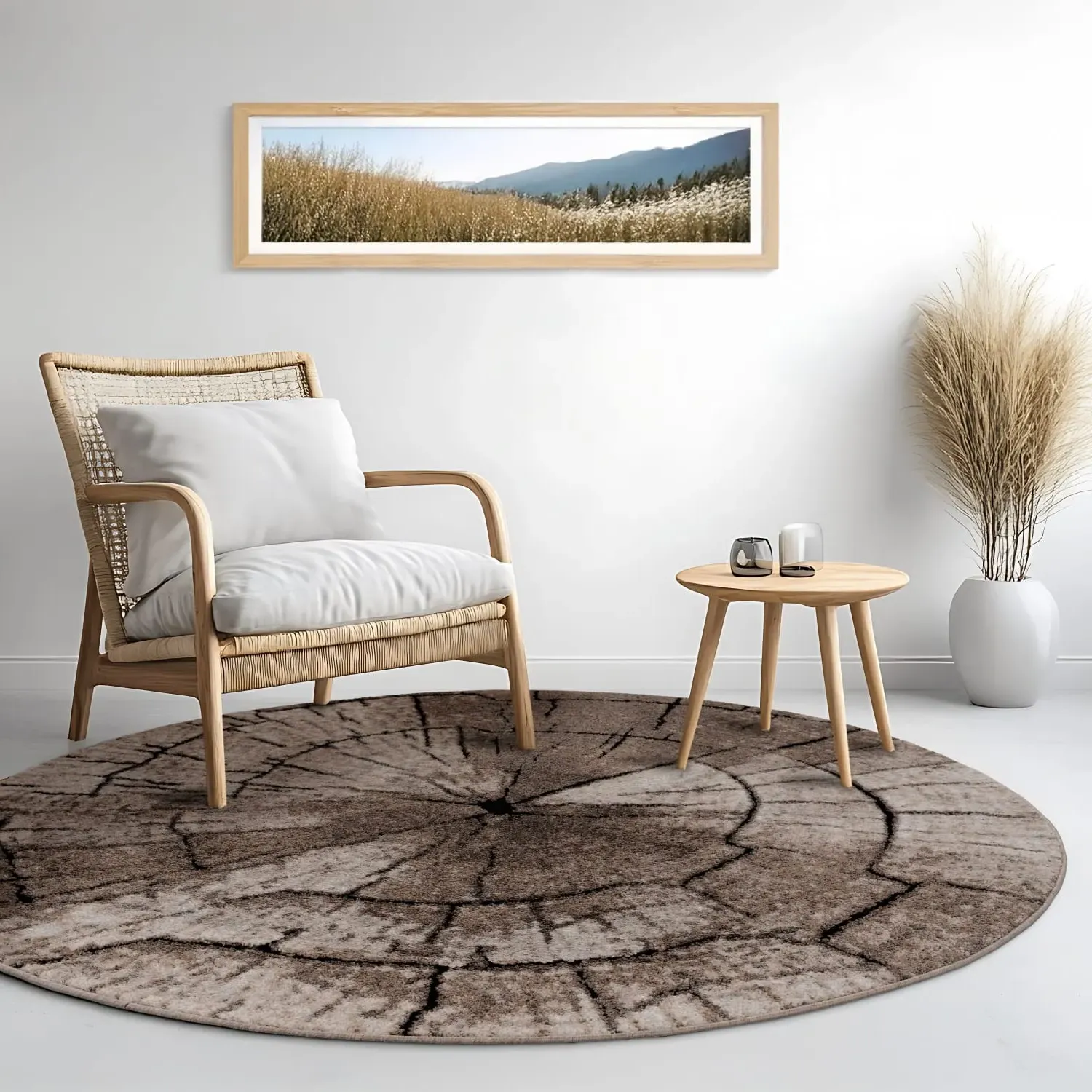 Rodessa Tree Trunk Design Rug - Beige image