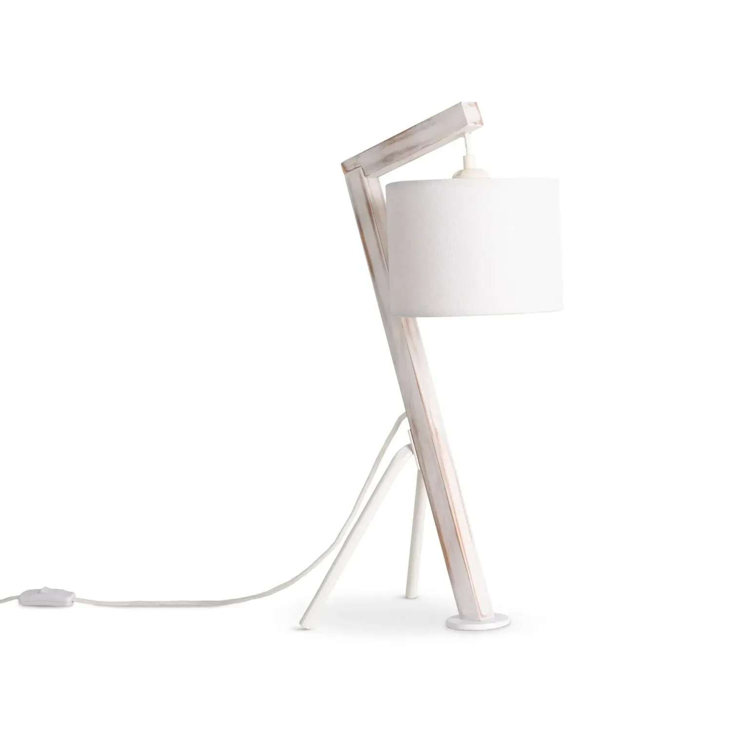 Rowan Table Lamp with Cable Switch - White