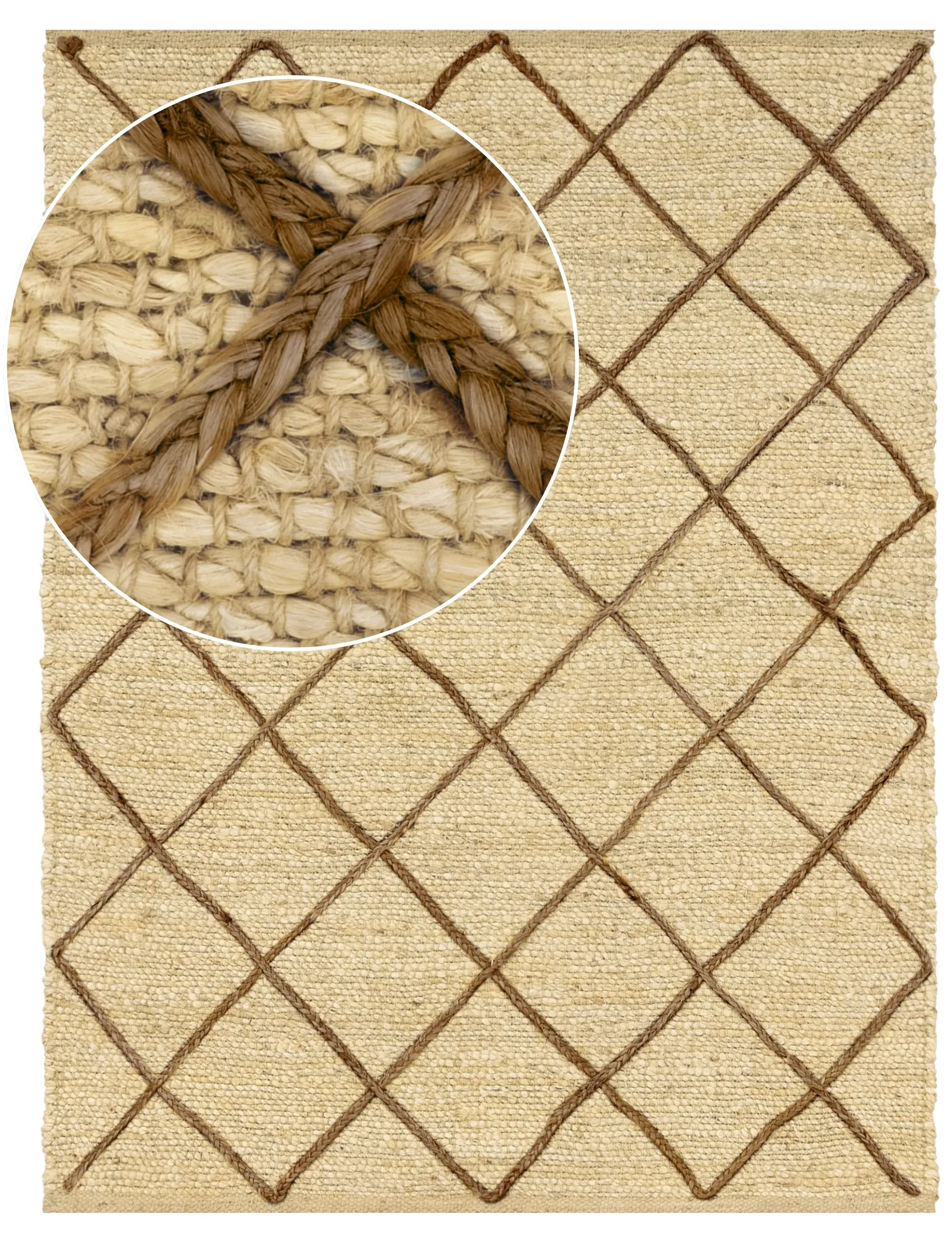 Sakira Flatweave Rug - Cream, Jute